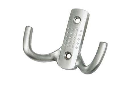 Крючок, 300.01, "точка", двухрожковый, матовый хром, CMF