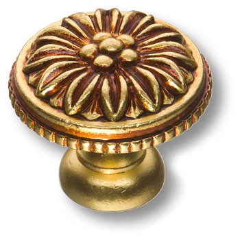 Ручка-кнопка, 013035H, d=35мм, металл, французское золото