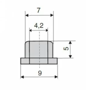 Втулка для крепления ручки, для стеклянных дверей, 9х5мм, пластик