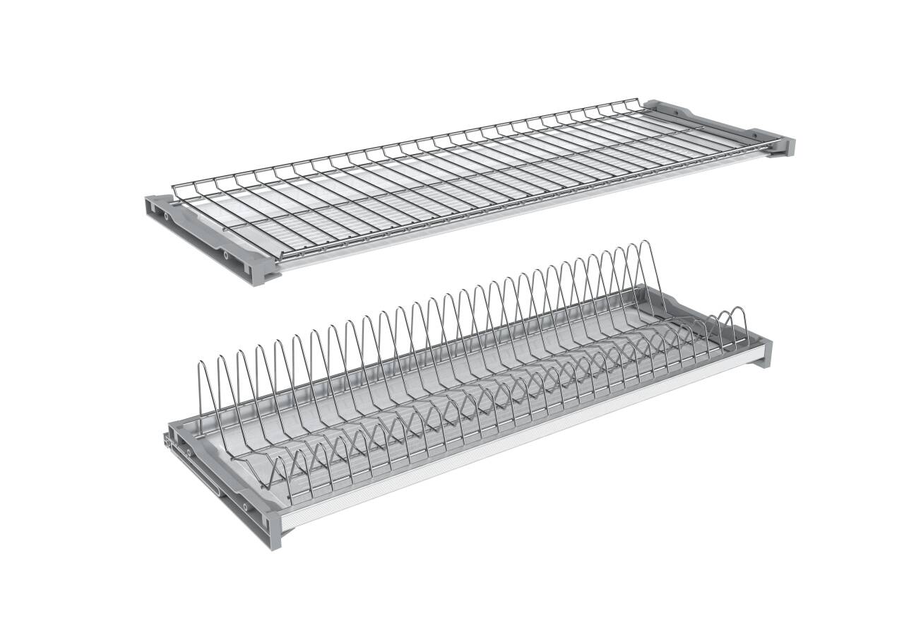 Сушка 2-х ярусная "НИКА-2", 500мм, 2 поддона, с рамой, с креплениями, хром, HISSEN