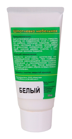 Шпатлевка мебельная, белый