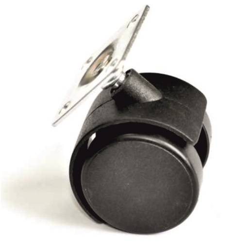 Опора колесная с площадкой, d=40мм, без стопора, пластик, черный, CMF