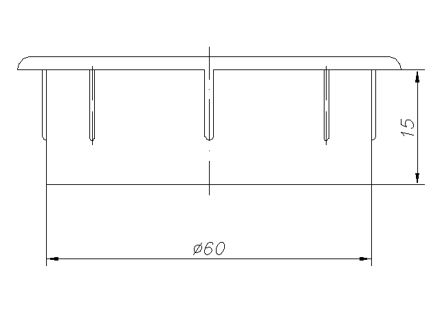 Заглушка для кабель-канала, Ø60мм, h=15мм, светло-серая