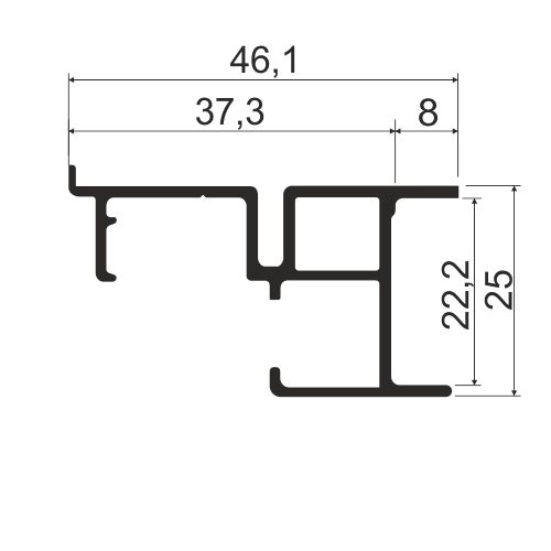 Направляющая нижняя L=2500мм, черный