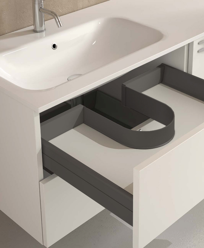 Гибкий профиль для П-образного ящика, L=680мм, пластик, графит