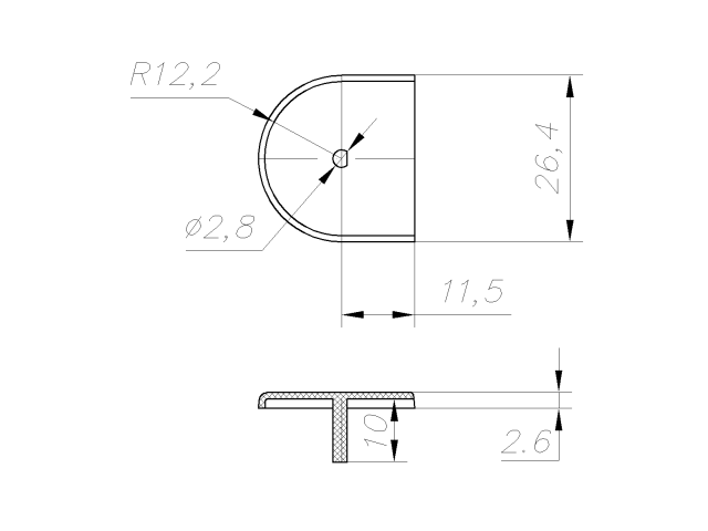 Заглушка к эксцентрику Рафикс, пластик, антрацит