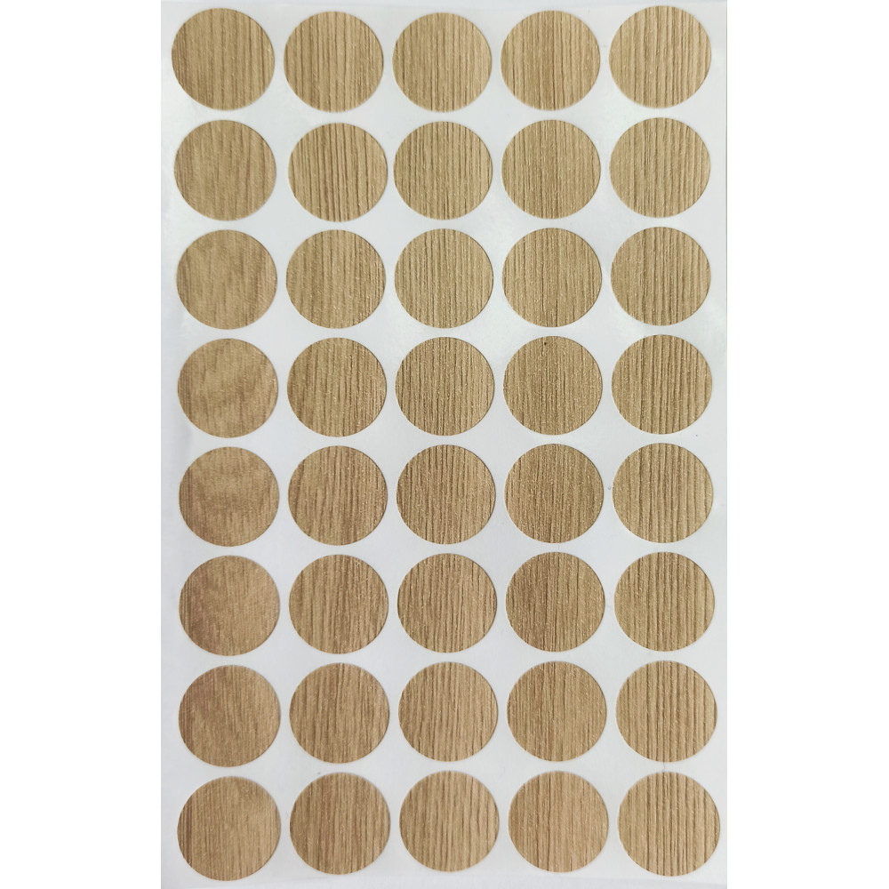 Заглушка самоклейка d=14мм, ясень шимо светлый