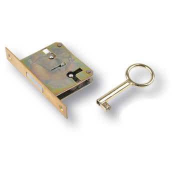 Замок врезной, 01901, с ключом, бронза (планка 3081-22 отдельно)