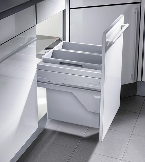 Система сортировки Euro-Cargo-S 45, 2х19л, 412-418x403x439мм, в шкаф 450мм, полного выдвижения, серый