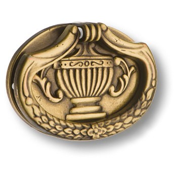 Ручка-кольцо, 2489.0040.001, 40х30х10мм, металл, старая бронза, на подложке