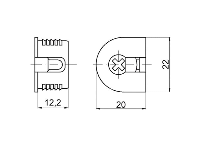Эксцентрик VB 35 M/16, для плит толщиной 16мм, d=20мм, с фиксатором, пластик, серый