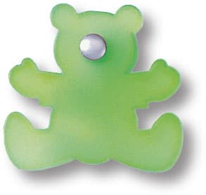 Ручка-кнопка, 3017.0050.021.184, 50х45х25мм, пластик, салатовый, "Мишка"