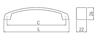 Ручка-скоба, UZ-G1, 160мм, металл, черный матовый
