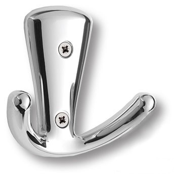 Крючок, 730MP02, двухрожковый, металл, глянцевый хром