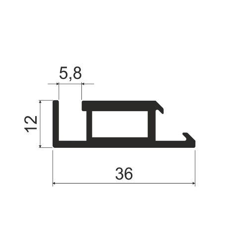 Профиль для световой полки, L=5000мм, титан