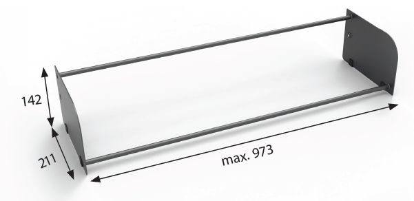 Подставка для обуви Конеро, W 762 мм, черный, Kessebohmer