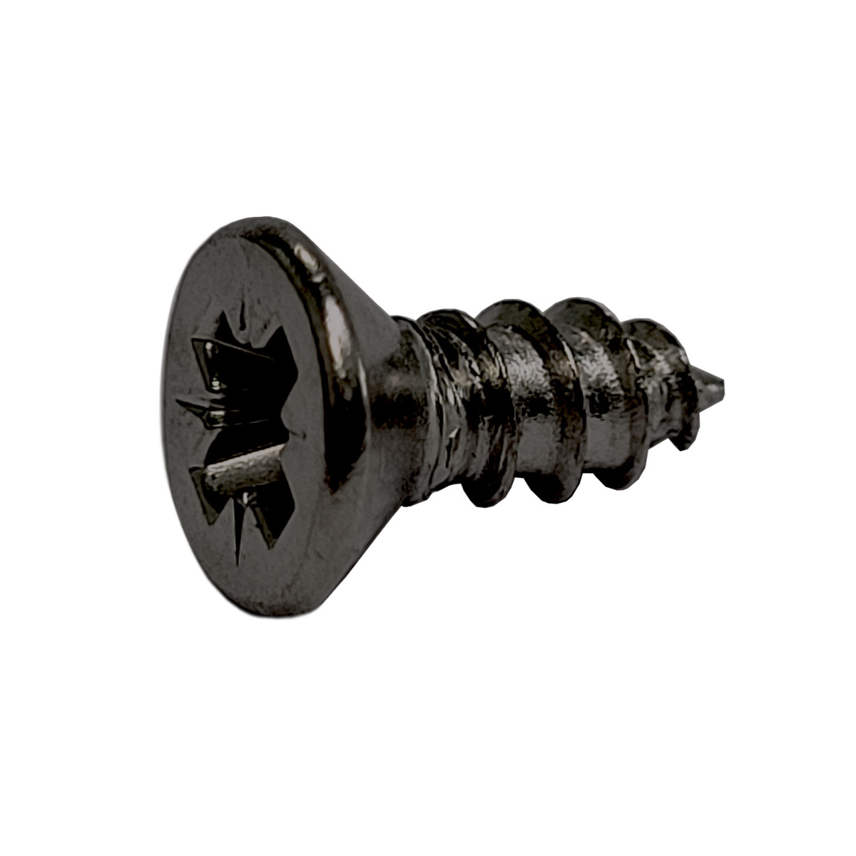 Саморез для петель, для алюминиевых рам, ø3,5х9,5 мм, шлиц PZ, потайной, сталь, черный обсидиан