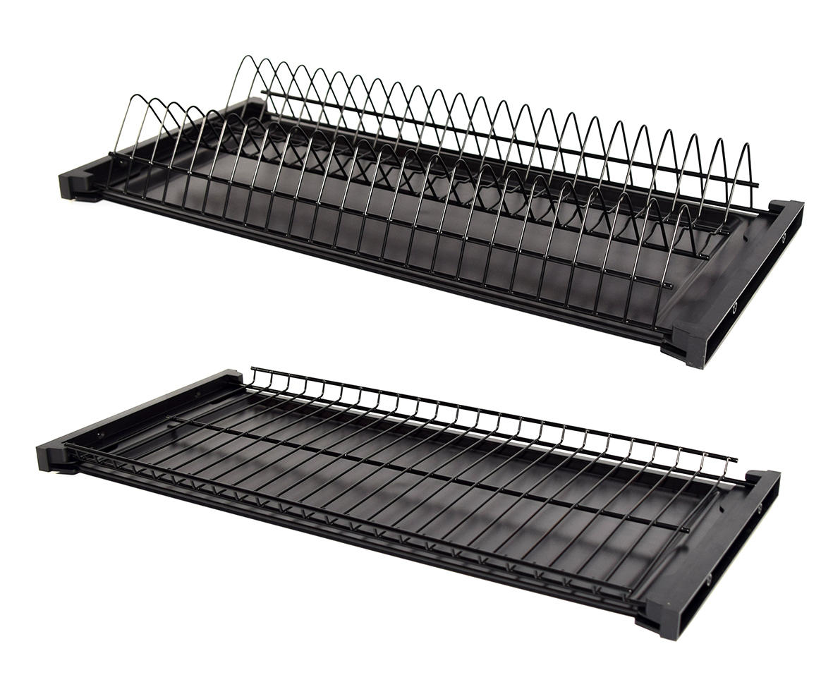 Сушка 2-х ярусная, 700мм, с 2-мя поддонами, без рамы, полимерное покрытие, черный