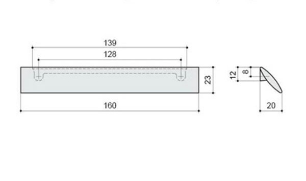 Ручка-скоба, 1016, 128мм, металл, матовое золото