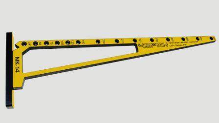 Мебельный кондуктор для стяжек-евровинтов, L=580мм, d втулки=7мм, шаг отверстий 25/50мм