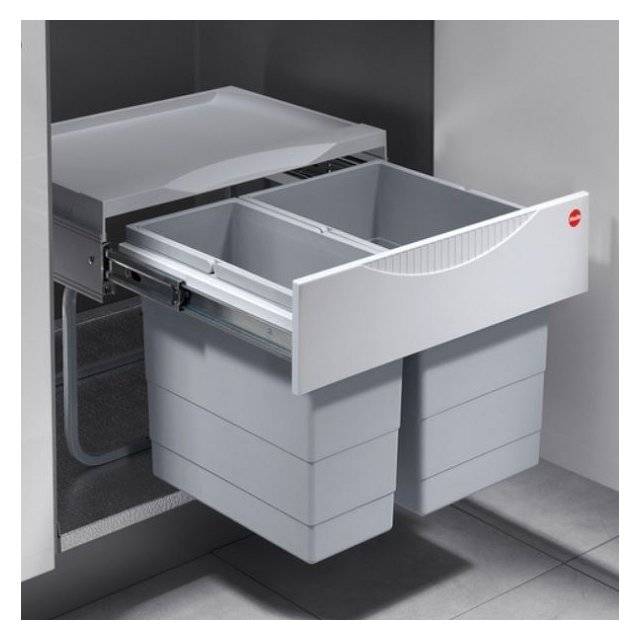 Выдвижная система контейнеров, 1х18л, 1х12л, 434х330х347мм, в шкаф от 500мм, Space Saving Tandem S