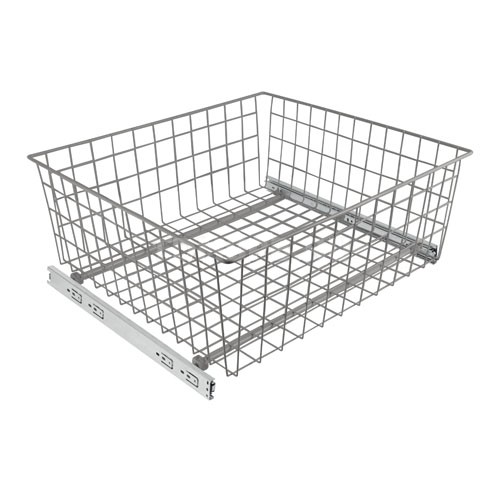 Решетчатая выдвижная емкость, 535х475х200мм, шариковые направляющие, серебро