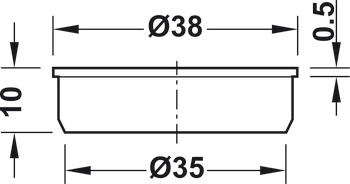 Заглушка для отверстия под чашечку d=35мм, h=10мм, пластмасса, коричневый, Hafele