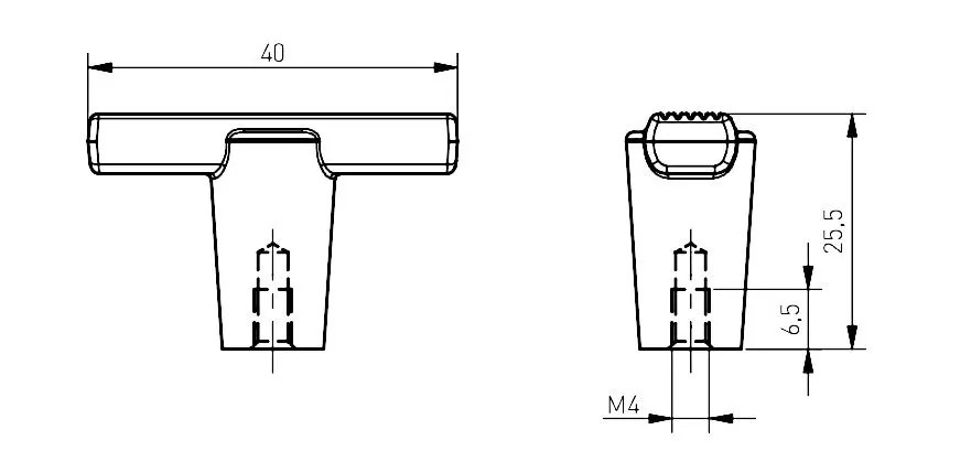 Ручка-кнопка, RAY, 40х14х25,5мм, металл, черный матовый, GTV
