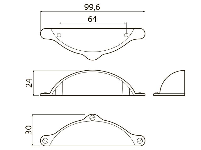 Ручка-раковина, MARSA, 64мм, металл, белый матовый, GTV