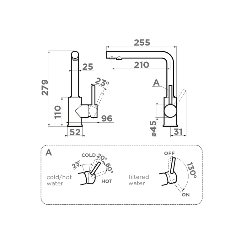 Смеситель Nakagawa 2 Plus-DC, латунь, темный шоколад