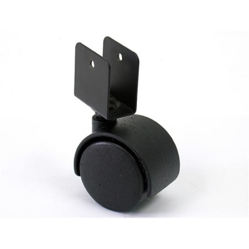 Опора колесная сo скобой, d=50мм, без стопора, пластик, черный, CMF