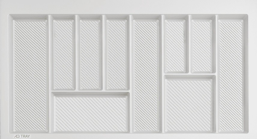 Лоток для кухонных принадлежностей TRAY 900, 790-850х420-490мм, белый, AQ