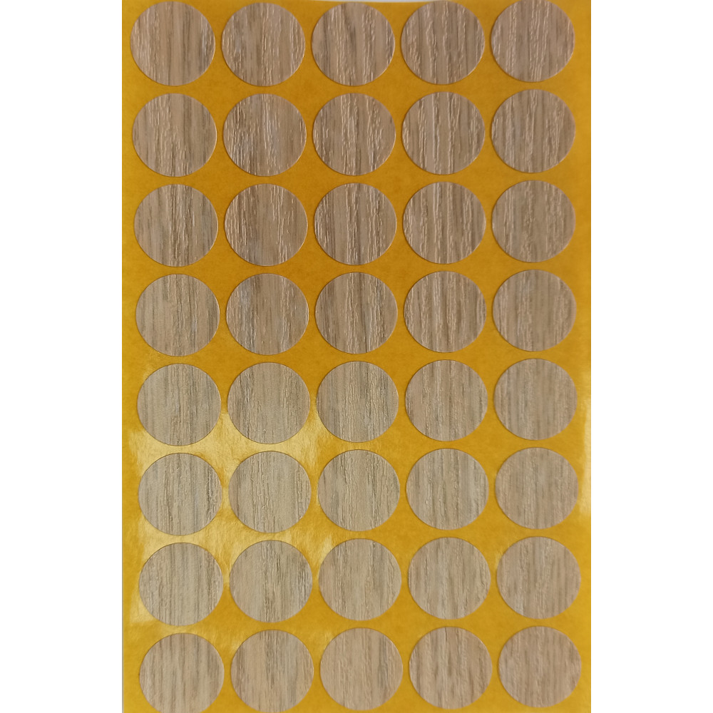 Заглушка самоклейка d=14мм, дуб выбеленный