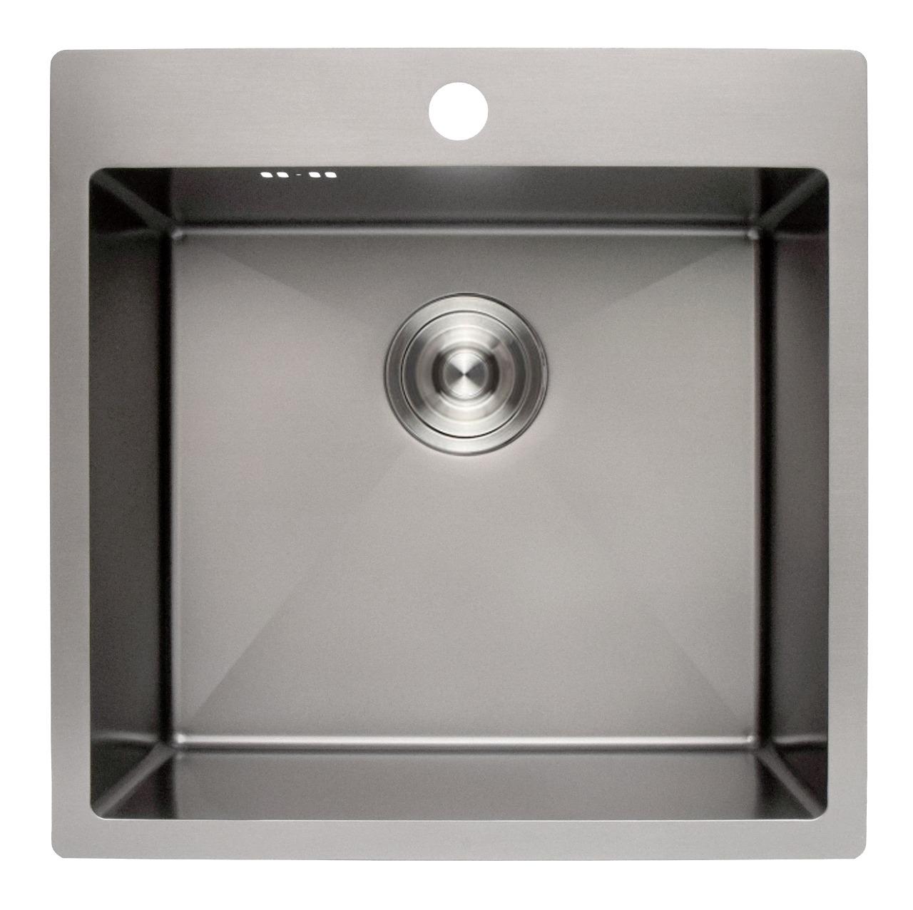 Мойка Онега 50, 500х500х220мм, нержавеющая сталь SUS 304, 1 отверстие, брашированная сталь, HISSEN