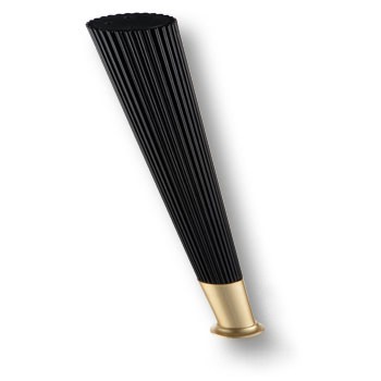 Опора декоративная мебельная, 3510 SUIT Leg 230 мм Matt Black/Gold Varak, черный мат/мат золото