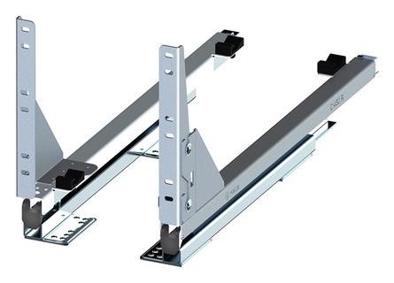 Система направляющих для Карго Мини нижнего "Вариант Мульти", полн. выдв, с довод. и синхро, серебро