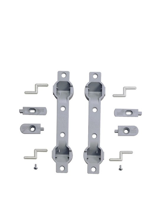 Петли с принадлежн для подъем-задвиж створок Lift Up (2шт), толщ. створки 18-19 мм, пластик, серый