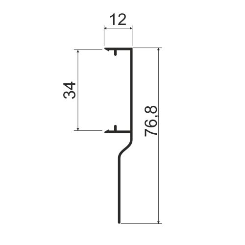 Профиль-накладка для подвесной системы AIR SOFT 2900мм, серебро