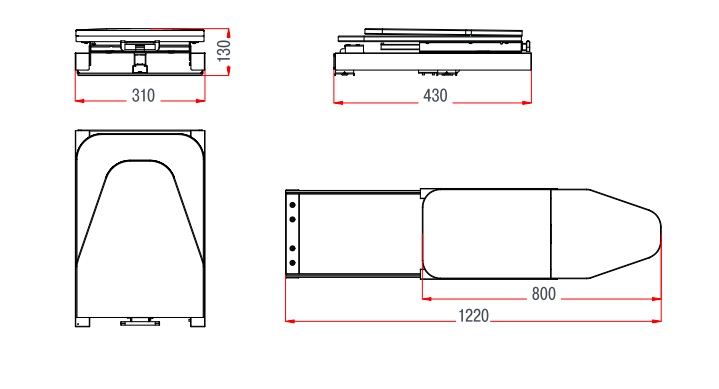 Гладильная доска 300х440х130мм, складная, выдвижной монтаж, в шкаф 400мм, серый, Pluse