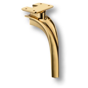 Опора декоративная мебельная, 210х84х110мм, металл, глянцевое золото