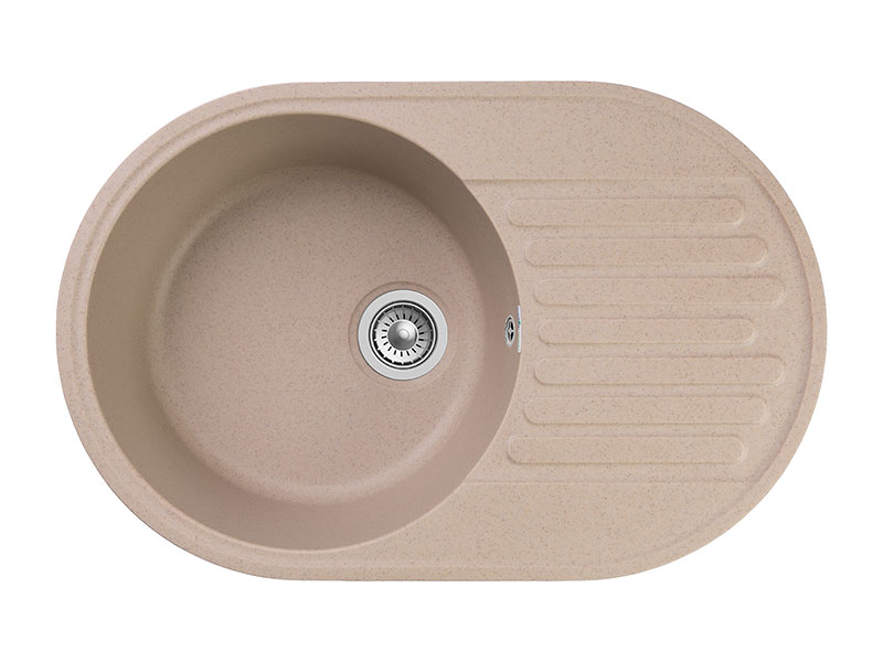 Мойка GranFest QUARZ 18, 737х478 мм, песочный (овальная, без сифона)