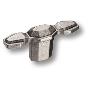 Ручка-кнопка, 15.379.60.16, 30х18х65мм, металл, старое серебро