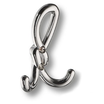 Крючок, Dugum Hook Small-Chrome, двухрожковый, металл, глянцевый хром