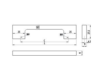 Ручка-скоба, UZ-819, 320мм, металл, белый глянцевый