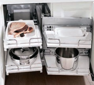 Комплект поворотно-выдвижного механизма SMART CONER GALAXY, правый, хром/белый, VIBO