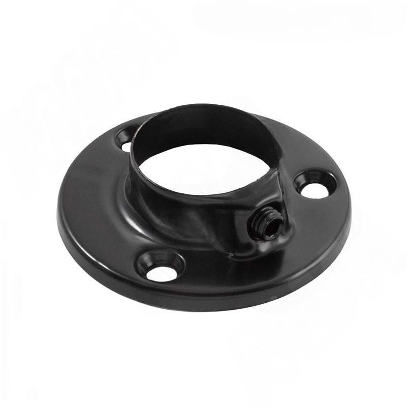 Фланец для рейлинга, d=16мм, с фиксатором, сталь, черный, CMF