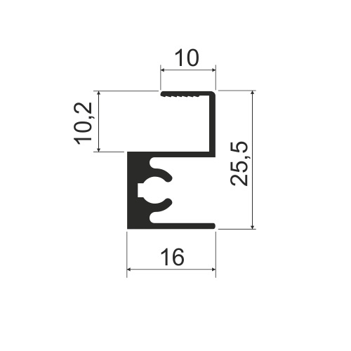 Горизонталь верхняя L=2900мм, белый матовый soft touch