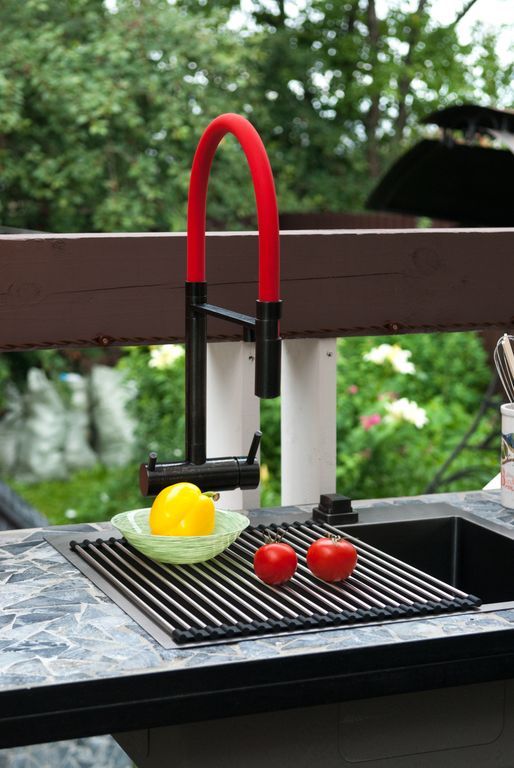 Ролл-мат для мойки с силиконом ROLL-03-IN, нержавеющая сталь/черный