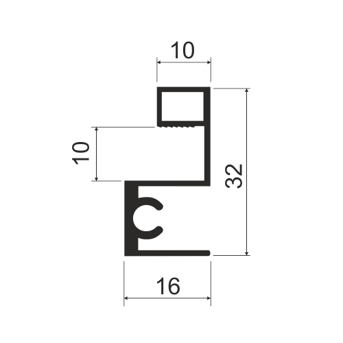 Горизонталь верхняя L=3000мм, белый матовый soft touch