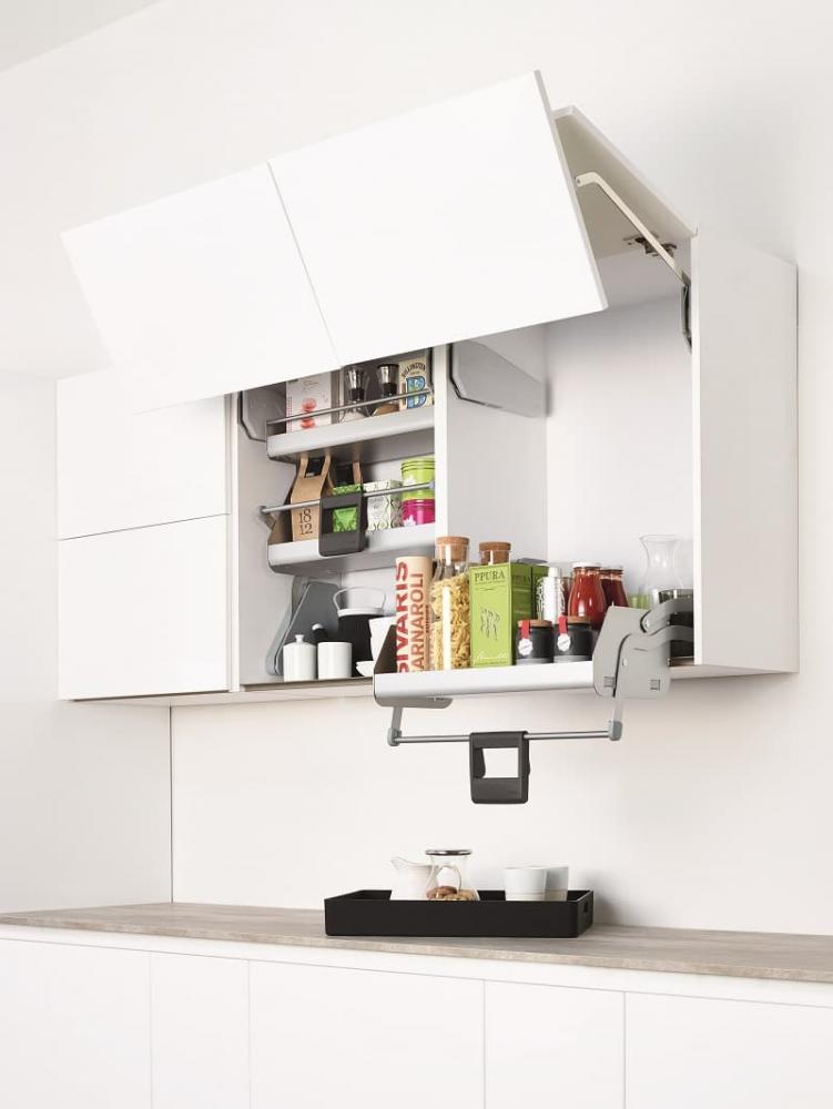 Выдвижная система Ай Мув в базу 600мм, 1 полка, в верхний шкаф, с довод., титан, Kessebohmer